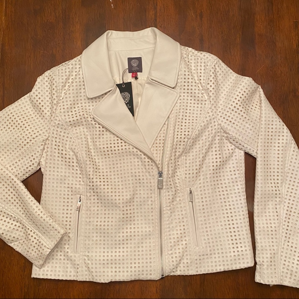 NWT Vince Camuto White Moto Jacket - Size L